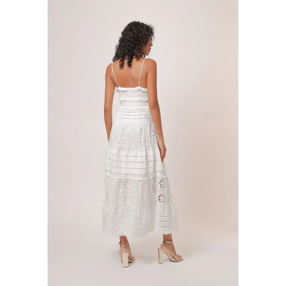 Line & Dot Pixie Maxi Dress in white Summer Cocktail Party Dress size S NWOT - Picture 3 of 9